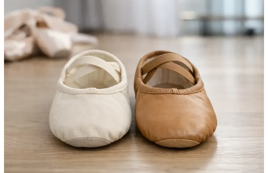 Canvas Versus Leather Ballet Slippers Compared