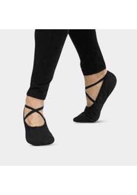 Canvas split sole foldable Ballet Shoes/Slippers - Color Black