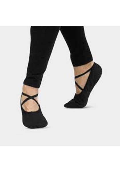 Ballet Dancewear Store - Canvas split sole foldable Ballet Shoes/Slippers - Color Black